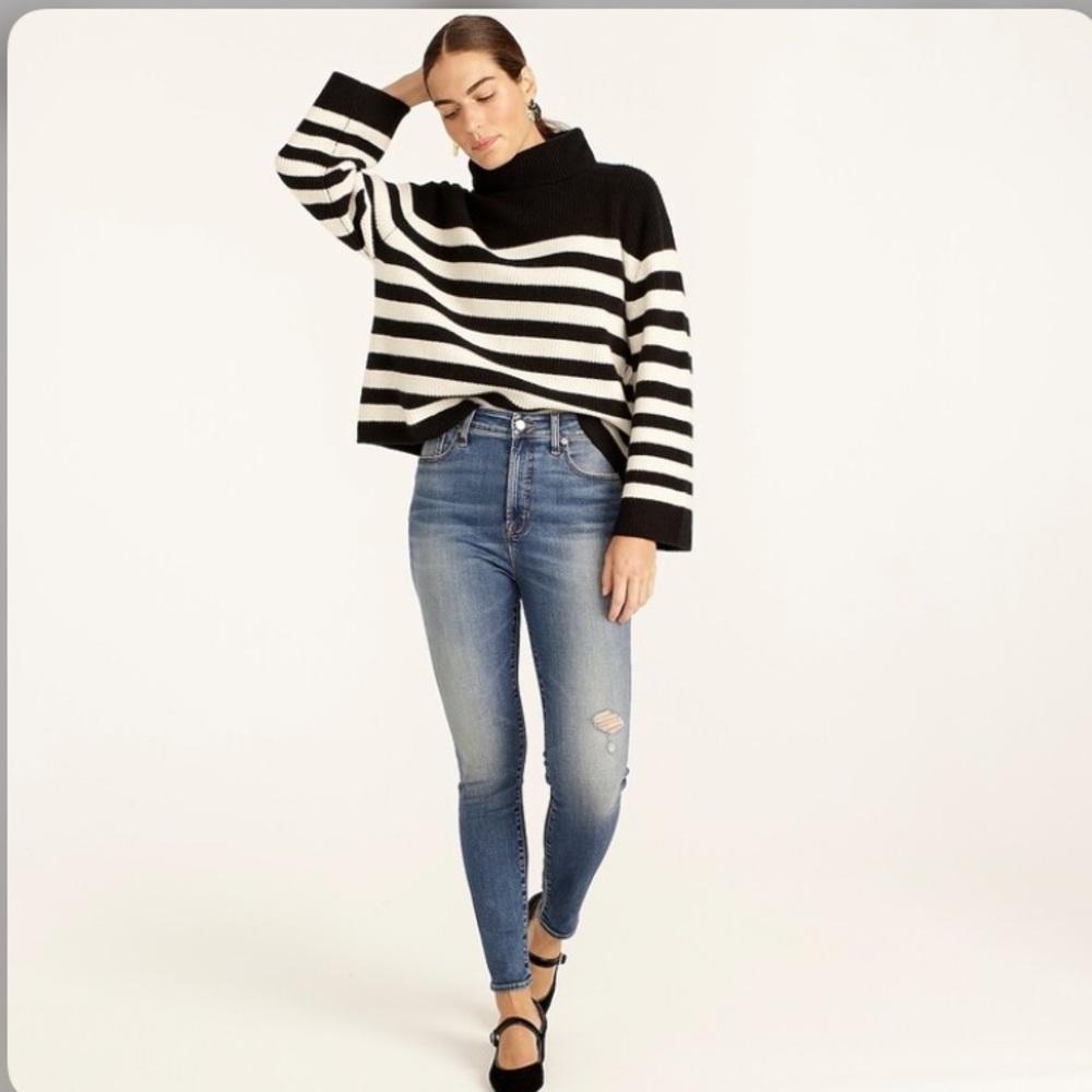 NWT J. Crew Women's Curvy High-Rise Toothpick Jean in Hartley Wash
